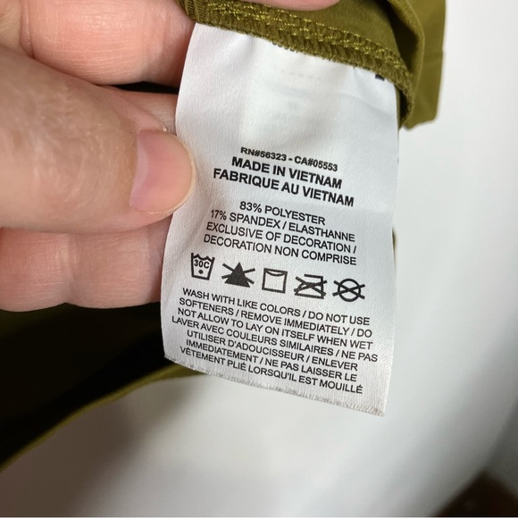 Nike Pro training crop top with logo taping olive green black womens size medium - Picture 4 of 6